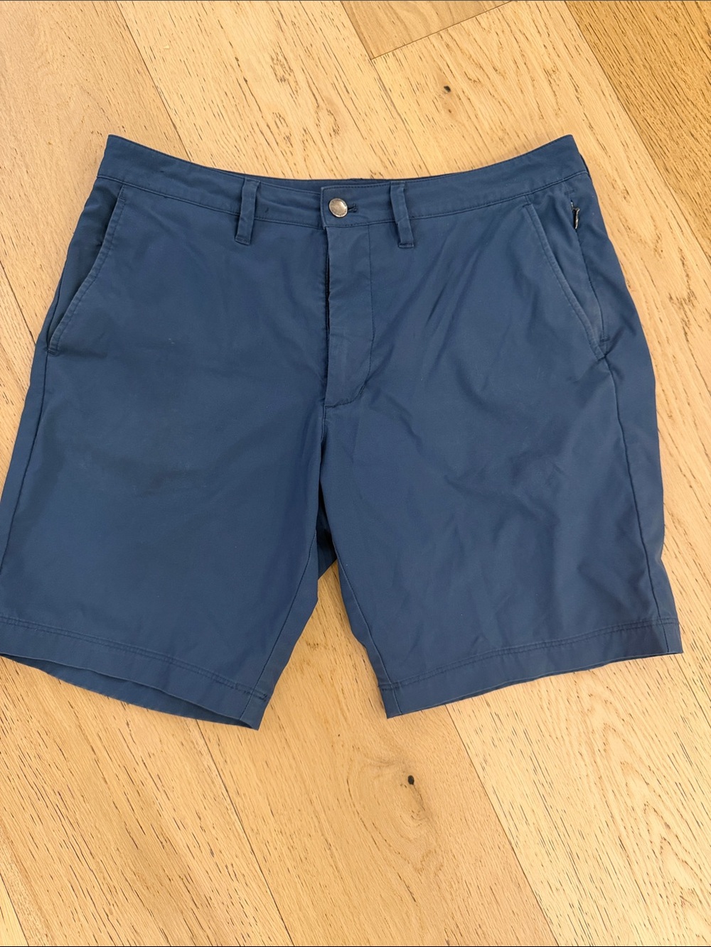 UNTUCKit Navy Blue Flat Front Performance Shorts